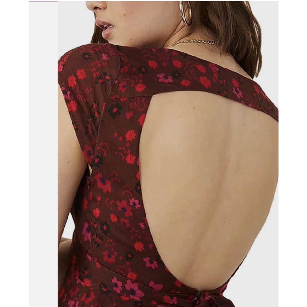 NWT Free People It Takes Two Wrap Knit Skater Dress in Plum Combo Sz. M - Picture 2 of 10